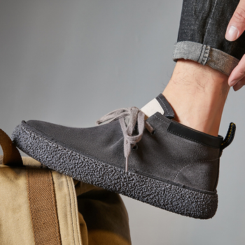 Férfi magas szárú, személyre szabott Martin csizma, új Zhongbang retro férfi bőr alkalmi cipő, divatos, vastag talpú, fűzős, férfi valódi bőr cipő.