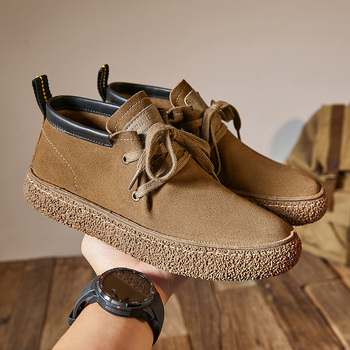 Ανδρικές Ψηλές Μπότες Martin με Εξατομικευμένες Παπούτσια, Νέες Zhongbang Ρετρό Ανδρικά Casual Δερμάτινα Παπούτσια, Μοντέρνα Παπούτσια με Χοντρή Σόλα και Δέσιμο, Ανδρικά, Γνήσια Δέρματα