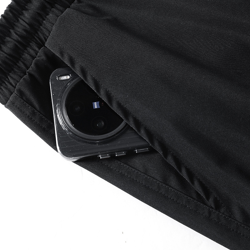 Ingyenes szállítás Tavaszi, határokon átnyúló, bő, széles szárú férfi cargo nadrág, divatos, lezser, divatos, softshell nadrág, fekete, 2025