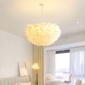 Põhjamaade moodne minimalistlik isikupärastatud loominguline insstiilis söögituba magamistoa sulgedest lühter sulgedest lamp insstiilis lühter