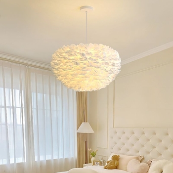 Põhjamaade moodne minimalistlik isikupärastatud loominguline insstiilis söögituba magamistoa sulgedest lühter sulgedest lamp insstiilis lühter