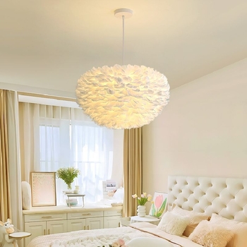 Põhjamaade moodne minimalistlik isikupärastatud loominguline insstiilis söögituba magamistoa sulgedest lühter sulgedest lamp insstiilis lühter