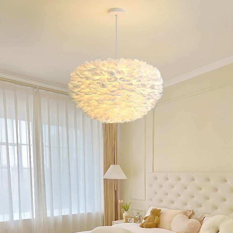 Põhjamaade moodne minimalistlik isikupärastatud loominguline insstiilis söögituba magamistoa sulgedest lühter sulgedest lamp insstiilis lühter