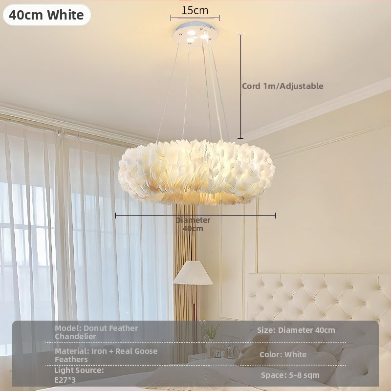 Põhjamaade moodne minimalistlik isikupärastatud loominguline insstiilis söögituba magamistoa sulgedest lühter sulgedest lamp insstiilis lühter