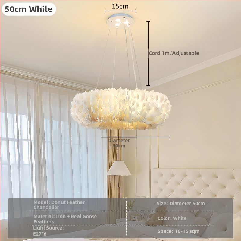 Põhjamaade moodne minimalistlik isikupärastatud loominguline insstiilis söögituba magamistoa sulgedest lühter sulgedest lamp insstiilis lühter