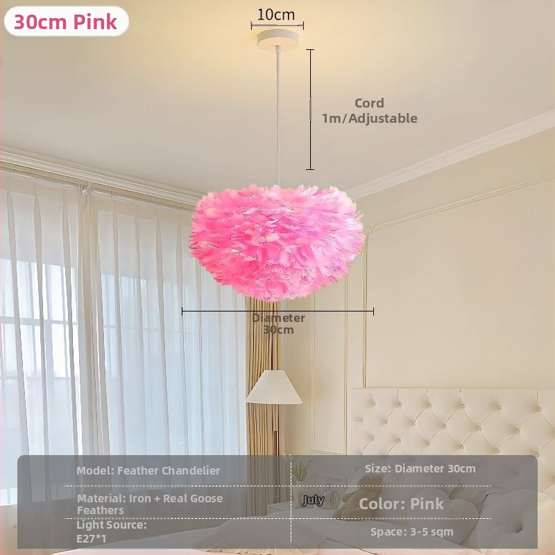 Põhjamaade moodne minimalistlik isikupärastatud loominguline insstiilis söögituba magamistoa sulgedest lühter sulgedest lamp insstiilis lühter