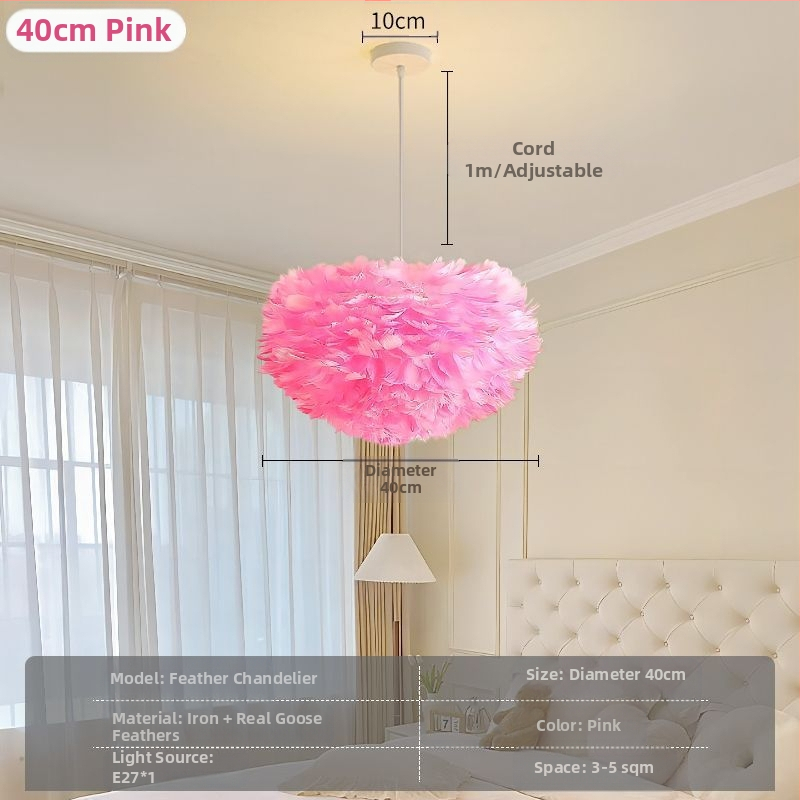 Põhjamaade moodne minimalistlik isikupärastatud loominguline insstiilis söögituba magamistoa sulgedest lühter sulgedest lamp insstiilis lühter