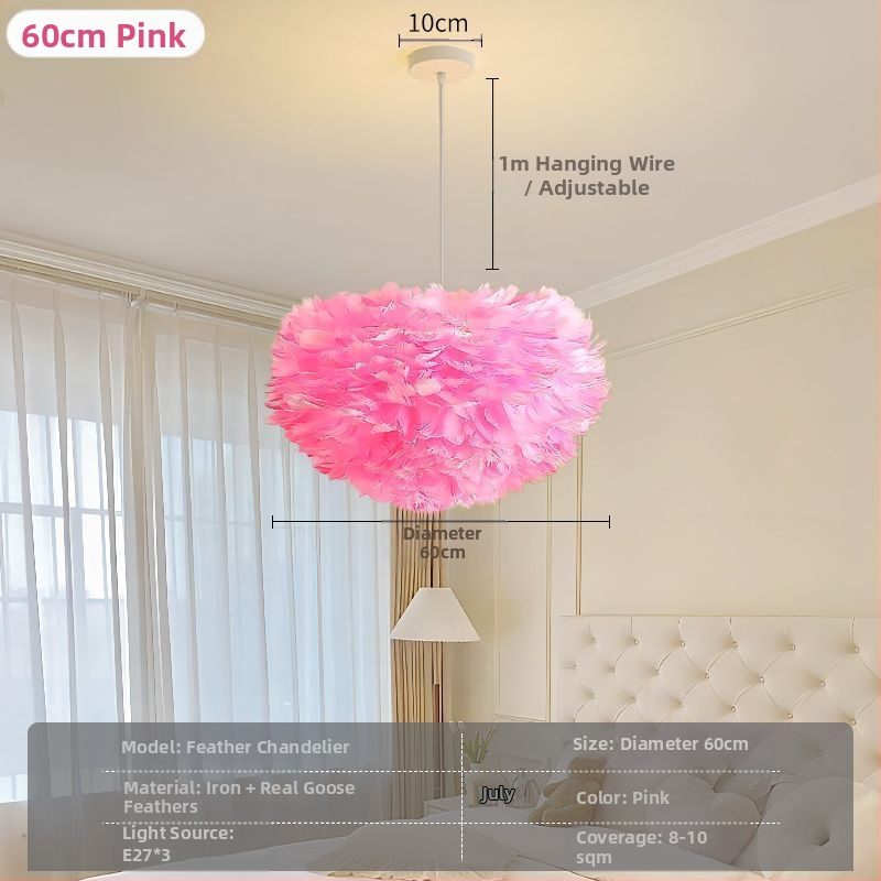 Põhjamaade moodne minimalistlik isikupärastatud loominguline insstiilis söögituba magamistoa sulgedest lühter sulgedest lamp insstiilis lühter