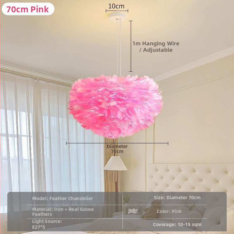 Põhjamaade moodne minimalistlik isikupärastatud loominguline insstiilis söögituba magamistoa sulgedest lühter sulgedest lamp insstiilis lühter