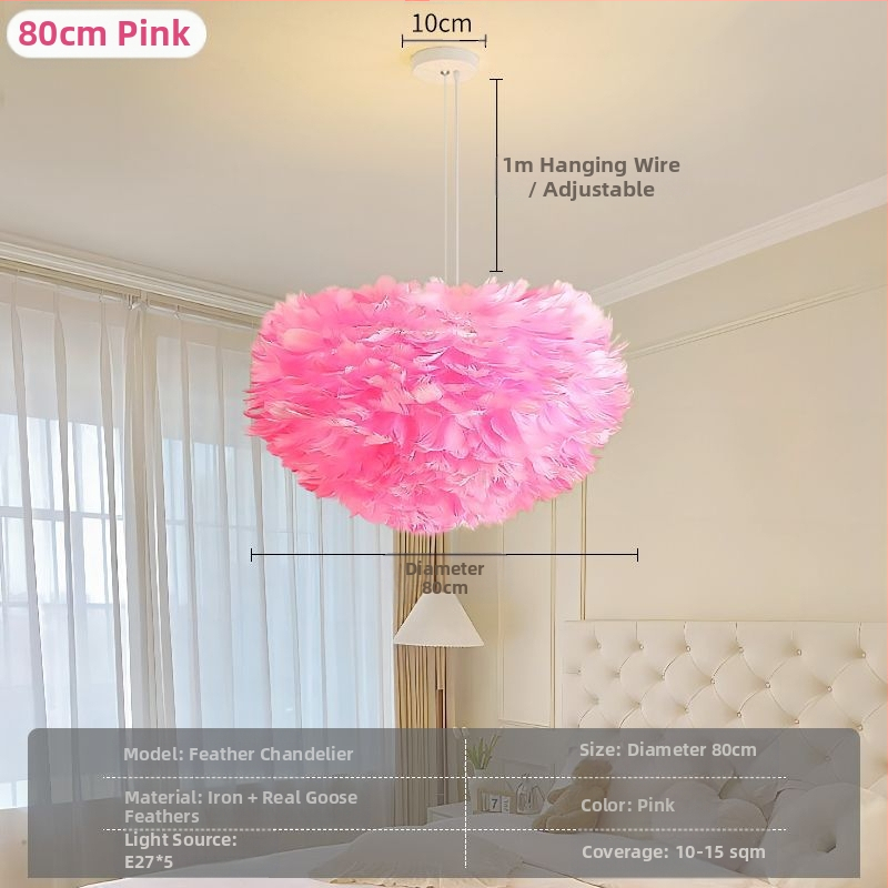 Põhjamaade moodne minimalistlik isikupärastatud loominguline insstiilis söögituba magamistoa sulgedest lühter sulgedest lamp insstiilis lühter