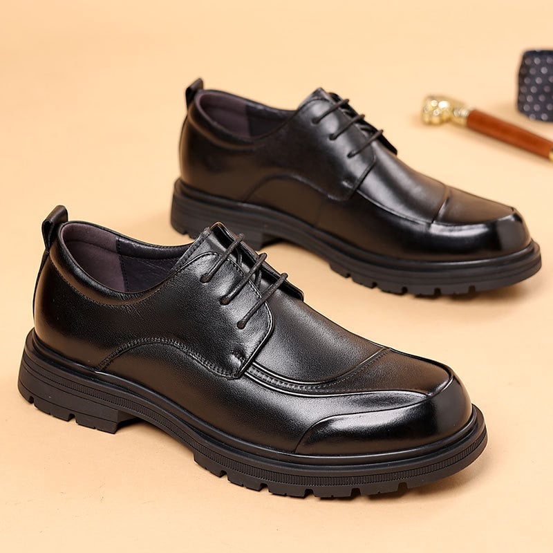 Pantofi de afaceri din piele de vacă de prim strat pentru bărbați, pantofi Derby confortabili la modă de toamnă, pantofi de mireasă de înaltă calitate din piele naturală