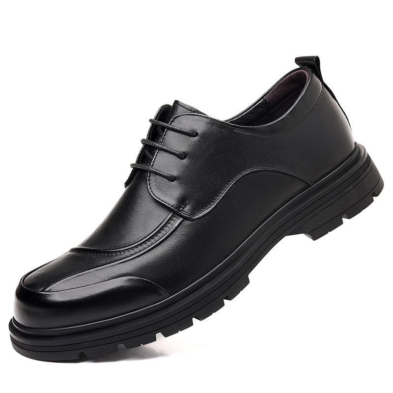 Pantofi de afaceri din piele de vacă de prim strat pentru bărbați, pantofi Derby confortabili la modă de toamnă, pantofi de mireasă de înaltă calitate din piele naturală