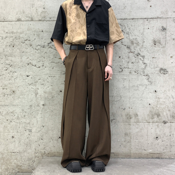 Jesen 2024. Retro japanski stil drapiranje privjesak plisirane niše šivanje trodimenzionalno rezanje hlača složene hlače