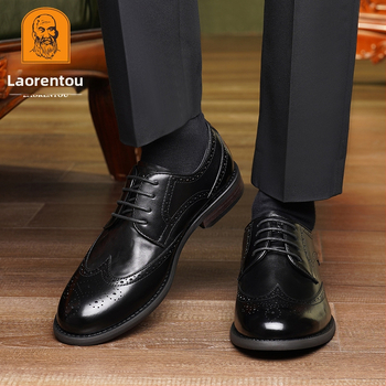 Χονδρική Old Man\'s Head Νέα Ανδρικά Χαμηλά Δερμάτινα Παπούτσια Επαγγελματικά Casual Δερμάτινα Παπούτσια Flats Bottom Απλό Ευέλικτο Μοντέρνο Ανδρικό Παπούτσι 19577