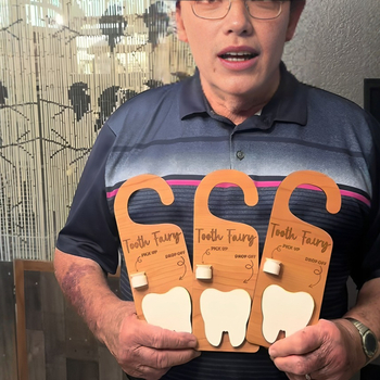 Διασυνοριακό δημοφιλές κρεμαστό κρεμαστό κόσμημα πόρτας νεράιδας των δοντιών λαβή πόρτας κρεμάστρα νεράιδας των δοντιών δώρο για παιδιά για απώλεια δοντιών ξύλινες κατασκευές