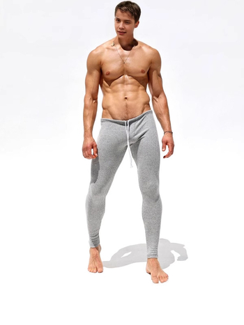 Pantaloni tricotați cu nervuri elastice pentru bărbați, transfrontalieri, europene și americane, de toamnă și de iarnă, casual, subțiri, de toamnă, pijamale gri