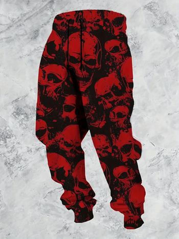 Tavaszi és őszi szexi, minden mérkőzésre alkalmas személyiségű retró koponya sorozatú 3D nyomtatott személyiségű férfi divatos nadrág