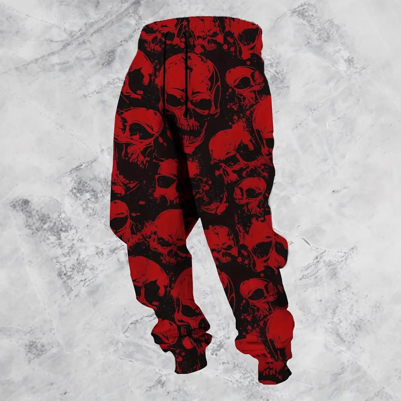 Tavaszi és őszi szexi, minden mérkőzésre alkalmas személyiségű retró koponya sorozatú 3D nyomtatott személyiségű férfi divatos nadrág