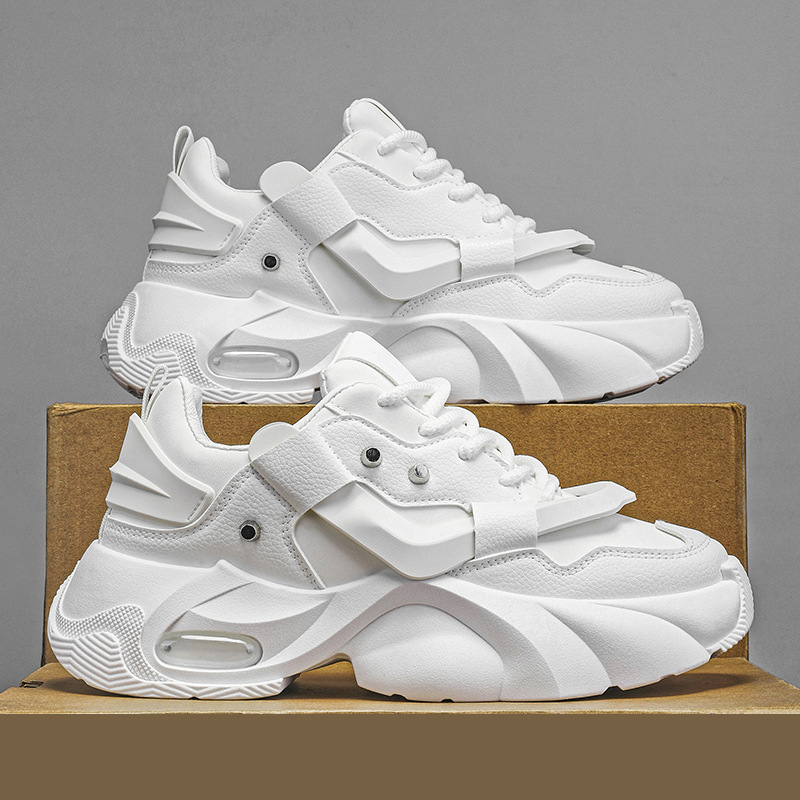 45,46 Nagy méretű, közvetlen gyári értékesítésű, új, lélegző, vastag talpú, sport- és szabadidőcipő apucinak, puha talpú, puha felületű, trendi, diákcipő férfiaknak