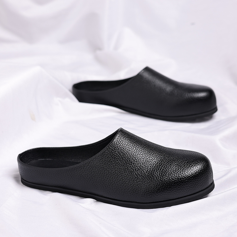 Új nyári divatos félig csúszásmentes papucs férfiaknak, Birkenstock cipők, nagy méretű lapos orrú, lusta cipők, könnyű hétköznapi cipők