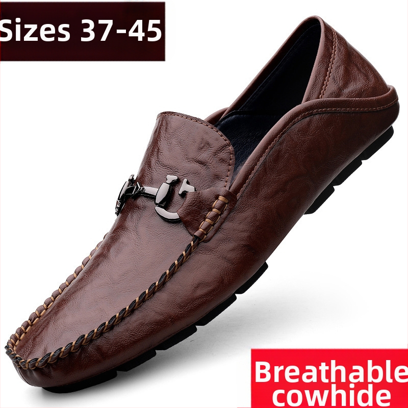 Férfi alkalmi bőrcipők Brit divatos bőrcipők Férfi brit minden mérkőzésre alkalmas, lusta, bebújós bőrcipők Férfi tavaszi és őszi