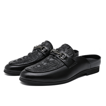 Ανδρικά Δερμάτινα Παντόφλες Νέας Άφιξης Καλοκαιρινά 2024 Ανδρικά Αναπνεύσιμοι Χωρίς Τακούνι Γνήσιοι Δερμάτινοι Σανδάλια για Άνδρες