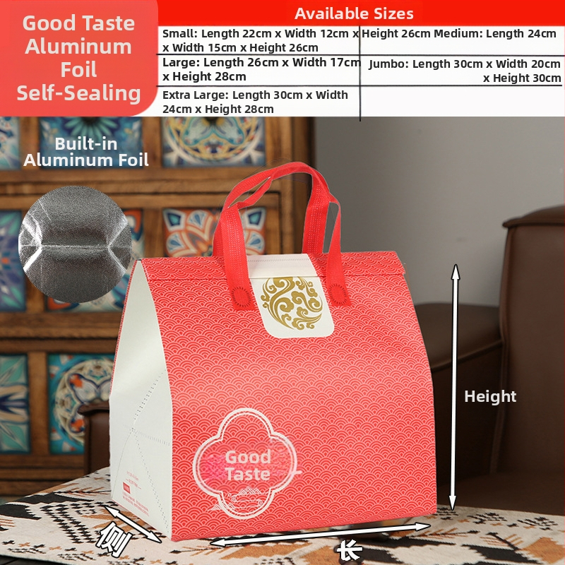Μη υφασμένη τσάντα προσαρμοσμένη τσάντα μόνωσης μίας χρήσης για takeaway, προσαρμοσμένη τσάντα catering, συσκευασία τσαγιού γάλακτος, αλουμινόχαρτο με αυτοκόλλητη τσάντα