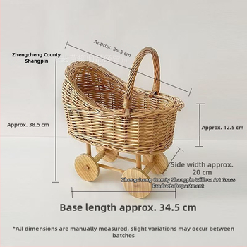 Καρότσι μωρού σε σχήμα καλαθιού Ins Style, καλάθι αποθήκευσης από ψάθα, φωλιά κατοικίδιων, καλάθι με λουλούδια μετά τον τοκετό, φωτογραφικά είδη, δώρο για τα πρώτα γενέθλια