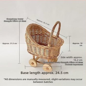 Καρότσι μωρού σε σχήμα καλαθιού Ins Style, καλάθι αποθήκευσης από ψάθα, φωλιά κατοικίδιων, καλάθι με λουλούδια μετά τον τοκετό, φωτογραφικά είδη, δώρο για τα πρώτα γενέθλια