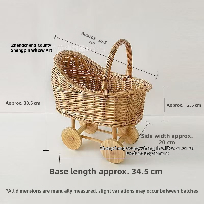 Καρότσι μωρού σε σχήμα καλαθιού Ins Style, καλάθι αποθήκευσης από ψάθα, φωλιά κατοικίδιων, καλάθι με λουλούδια μετά τον τοκετό, φωτογραφικά είδη, δώρο για τα πρώτα γενέθλια