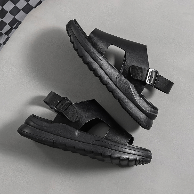 Férfi hálós szandál, férfi nyári, magasságnövelő, vastag talpú, vékony külső, puha talpú, lélegző, üreges strandcipő 4882-T