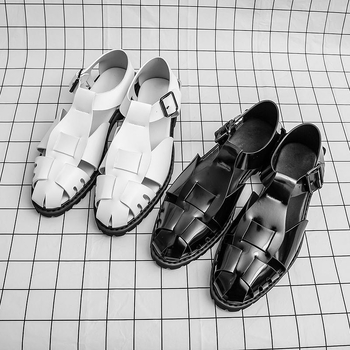Μοντέρνα ρετρό ρωμαϊκά σανδάλια με στρογγυλή μύτη για άνδρες, casual παπούτσια θαλάσσης, ευέλικτα για το καλοκαίρι του 2025, νέα