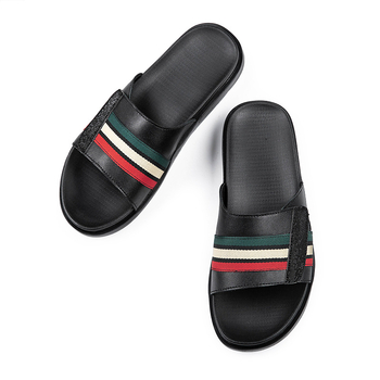 Első rétegű marhabőr papucs, férfi divatos, koreai stílusú, jellegzetes kültéri viselet, római puha talpú, tengerparti, hétköznapi papucs, strandcipő