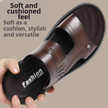 Νέα καλοκαιρινά παπούτσια θαλάσσης, ανδρικά σανδάλια, αναπνεύσιμα σανδάλια με ανοιχτή μύτη, ανδρικά παπούτσια διπλής χρήσης, casual δερμάτινα σανδάλια