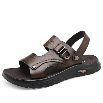 Νέα καλοκαιρινά παπούτσια θαλάσσης, ανδρικά σανδάλια, αναπνεύσιμα σανδάλια με ανοιχτή μύτη, ανδρικά παπούτσια διπλής χρήσης, casual δερμάτινα σανδάλια