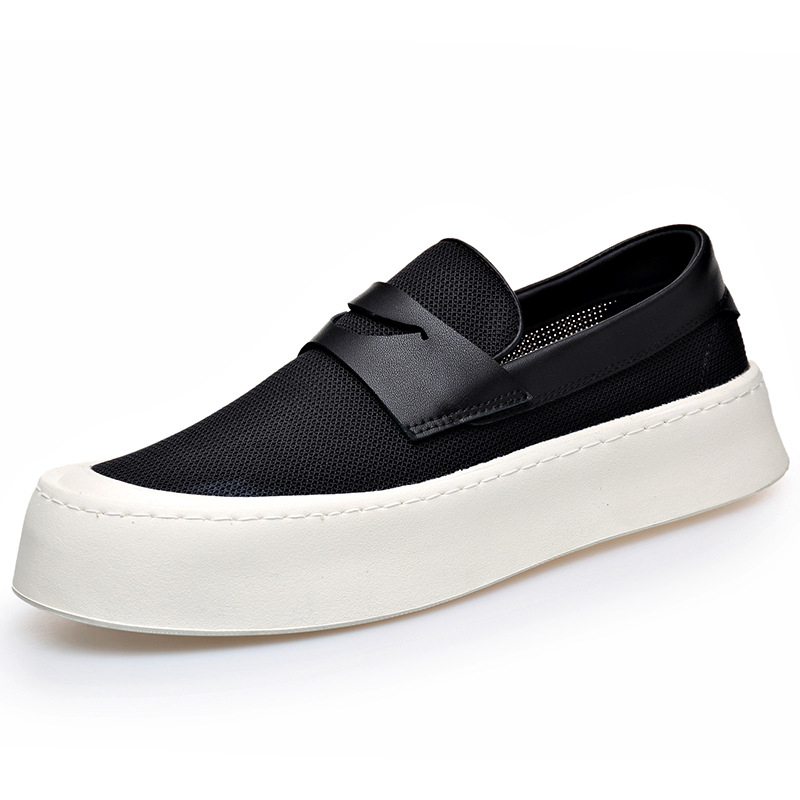 2025. aasta uued suvised meeste õõnsad hingavad riidest kingad, trendikad mitmekülgsed libisevad laisad paksu tallaga kõrgendavad vabaajajalatsid