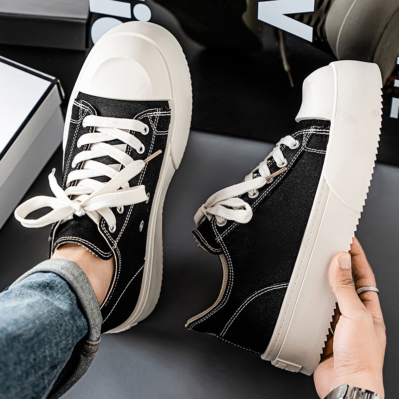 Pantofi de pânză în stil japonez pentru bărbați, de vară, respirabili, anti-miros, sport, adidași, studenți, negri, la modă, versatil, de nișă, din pânză, mărime mare