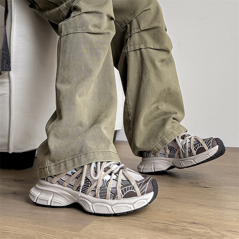 Pantofi sport pentru bărbați, pantofi sport cu dantelă, pantofi sport la modă, pantofi de alergare, pantofi de primăvară 2025, pantofi sport cu creștere în înălțime, ușori și versatili