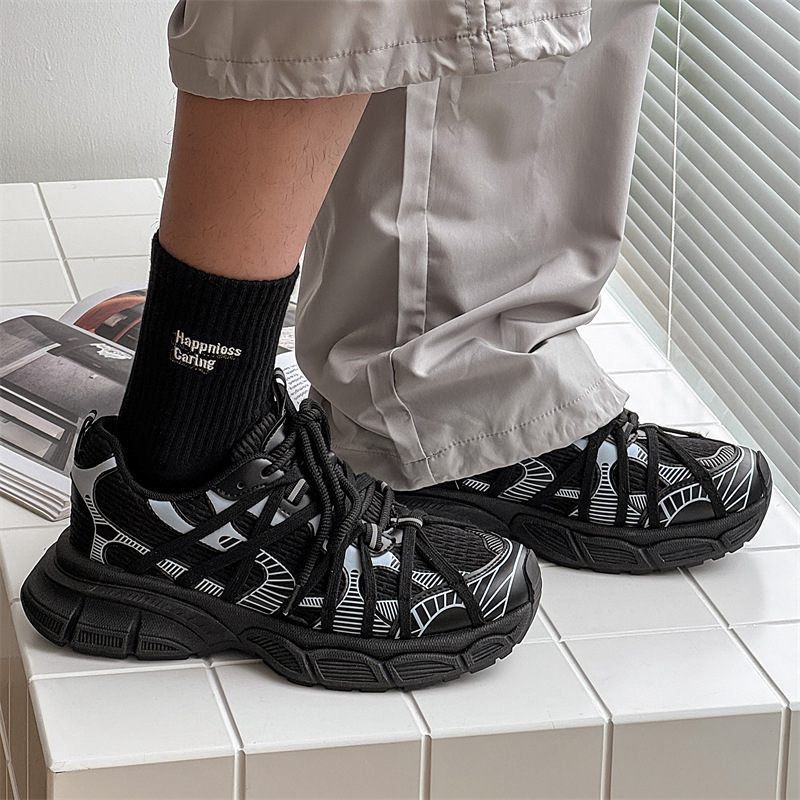 Pantofi sport pentru bărbați, pantofi sport cu dantelă, pantofi sport la modă, pantofi de alergare, pantofi de primăvară 2025, pantofi sport cu creștere în înălțime, ușori și versatili