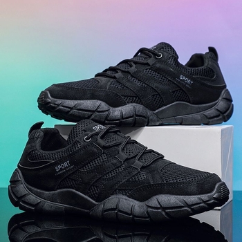 Pantofi sport de vară pentru bărbați, pantofi de drumeție în aer liber, pantofi sport casual, respirabili, antiderapanți, rezistenți la abraziune, plasă, alpinism, pantofi pentru bărbați