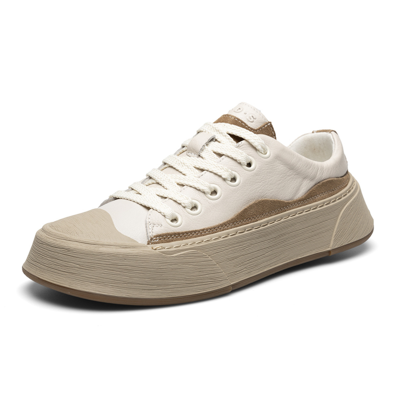 Gyári közvetlen szállítás vastag talpú, kis fehér férfi cipő, megnövelt méretű, nagy fejű, divatos cipő, személyiség, lélegző, retró, hétköznapi bőr férfi cipő nagykereskedelemben