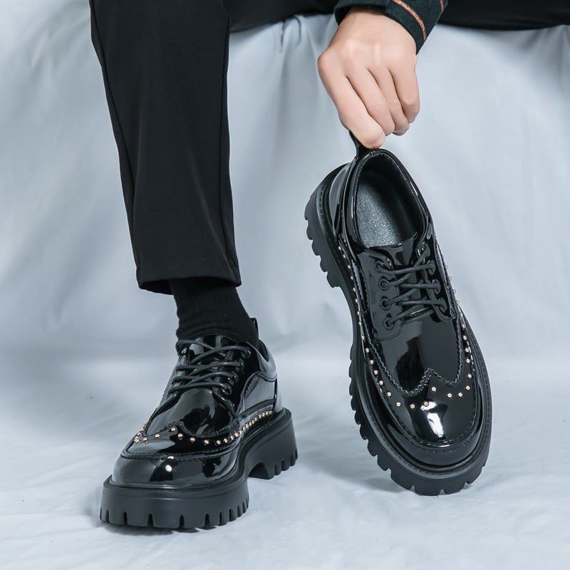 Pantofi din piele cu talpă ușoară transfrontalieră 2025 Primăvara și toamna noi Pantofi din piele pentru bărbați cu talpă groasă, mărimi mari, Amazon Shoes 38-46