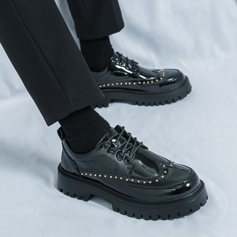 Pantofi din piele cu talpă ușoară transfrontalieră 2025 Primăvara și toamna noi Pantofi din piele pentru bărbați cu talpă groasă, mărimi mari, Amazon Shoes 38-46