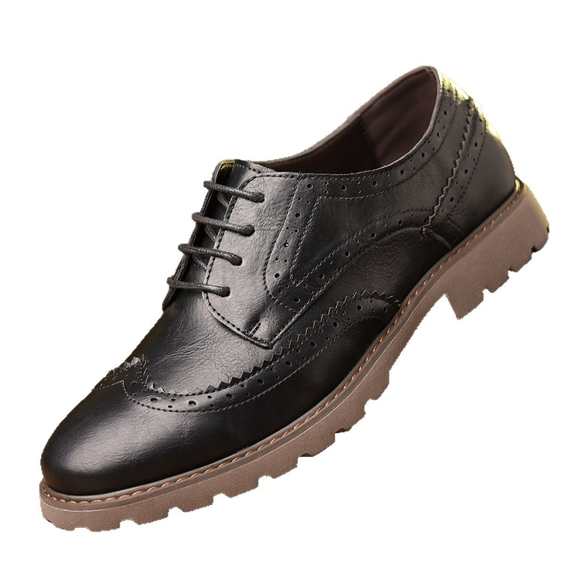 Pantofi de piele pentru bărbați, stil britanic, cu talpă groasă, la modă, cu talpă moale, model nou