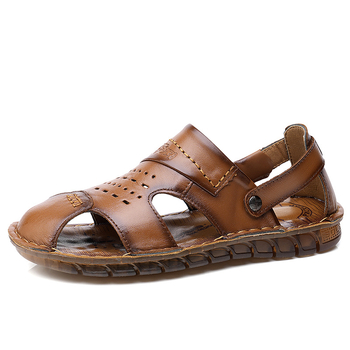 Σανδάλια Baotou Ανδρικά Παπούτσια Θαλάσσης με Μαλακή Σόλα, Άνοιξη και Καλοκαίρι 2025, Δερμάτινη Σόλα Τένοντα Πρώτης Επίστρωσης, Διπλής Χρήσης, Σανδάλια και Παντόφλες