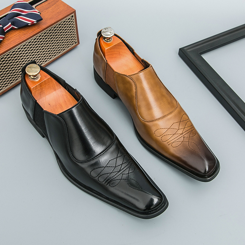 2024 Új Férfi Elegáns Cipők 38-46 Méret Divatos Hegyes Bőr Cipők Férfi Bebújós Hegyes Bőr Cipők Férfi