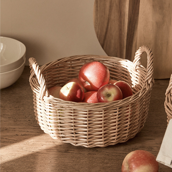 Kézzel készített rattanból szőtt fűzfa kenyérkosár, párolt kenyérkosár, háztartási zöldségkosár, szőtt tárolókosár, tojáskosár, gyümölcskosár