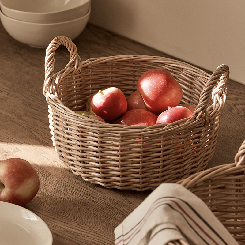 Kézzel készített rattanból szőtt fűzfa kenyérkosár, párolt kenyérkosár, háztartási zöldségkosár, szőtt tárolókosár, tojáskosár, gyümölcskosár