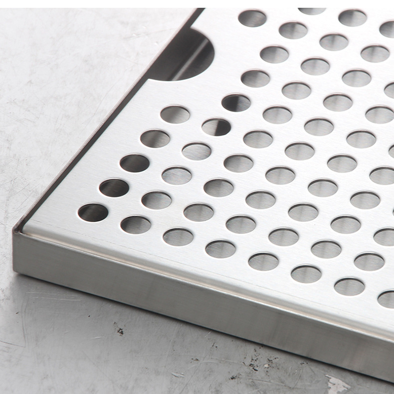 Nerūdijančio plieno 304 arbatos padėklas / nerūdijančio plieno plokščiadugnis kvadratinis padėklas / vandens padėklas / baro vyno kolonėlės vyno padėklas