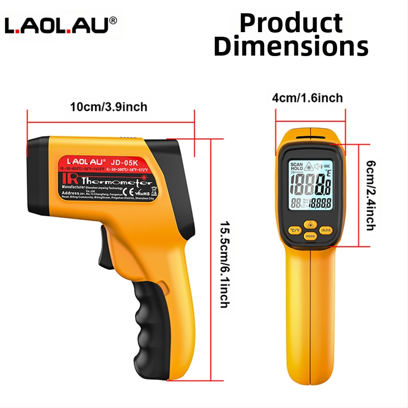 Трансграничен дропшипинг Jd-05K термометър пистолет инфрачервен термометър индустриален термометър температурен пистолет на едро място